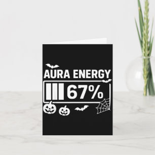 Cartão Energia da aura 67 por cento 6 7 meme halloween 