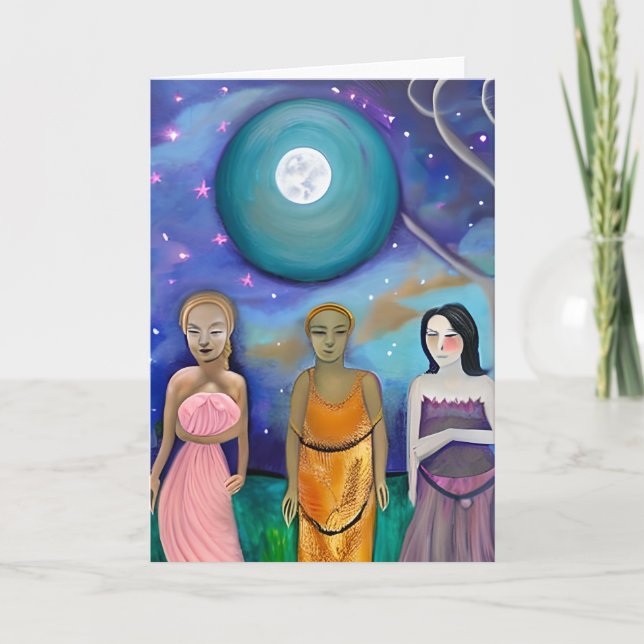 Cartão Energia da Lua | Trabalho de arte Celestial (Frente)