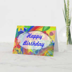 Cartão Energia de Flor e seu texto Feliz Aniversário
