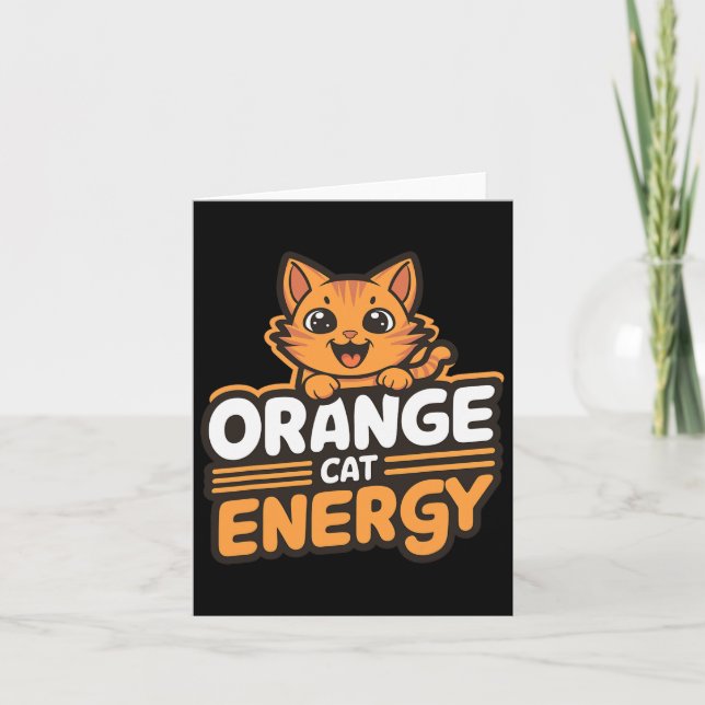 Cartão Energia de Gato Laranja (Frente)