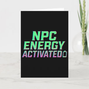 Cartão Energia de Npc Ativada Estética Divertida de Gamer