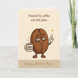 Cartão Energizado pelo Café Cute Coffee Bean Dia dos Pais