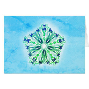 Cartão *~* Energy Healing Turquoise & Indigo Blue Mandala