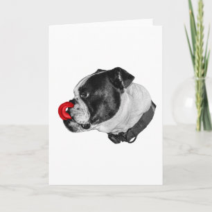Cartão Enfeite de Detalhe Vermelho Bulldog