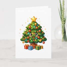 Cartão Enfeite de Natal Árvore de Natal de Desenho Animad
