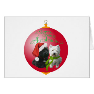 Cartão Enfeite de Natal Westie Scottie
