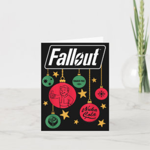 Cartão Enfeites de Natal com Logo de Fallout Video Game 