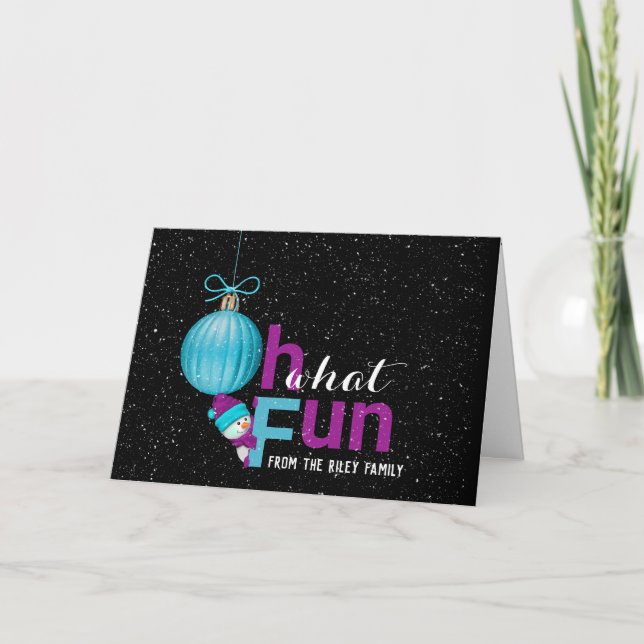 Cartão Enfeites de natal da família (Frente)