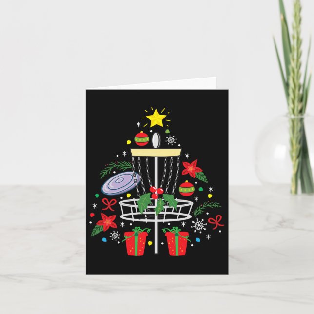 Cartão Enfeites de natal de Golf de Disco, Árvore Funny G (Frente)