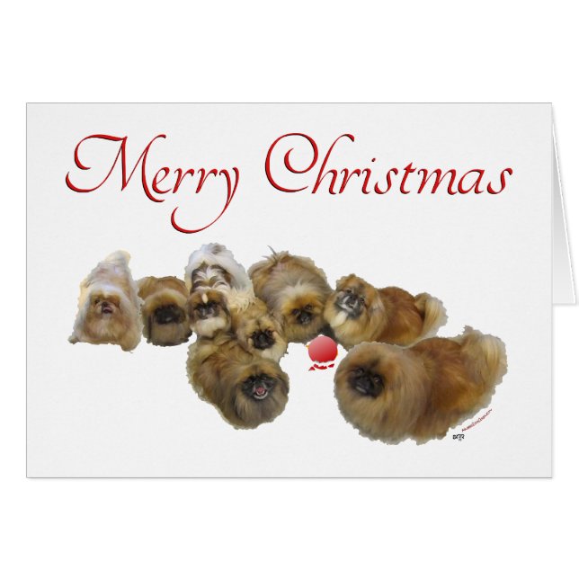Cartão Enfeites de natal de Pekingese (Frente Horizontal)