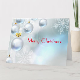 Cartão enfeites de natal e flocos de neve