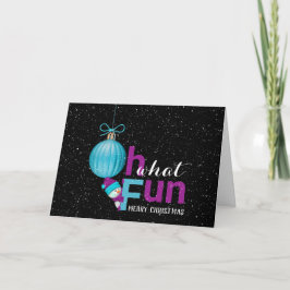 Cartão Enfeites de natal em flocos de neve