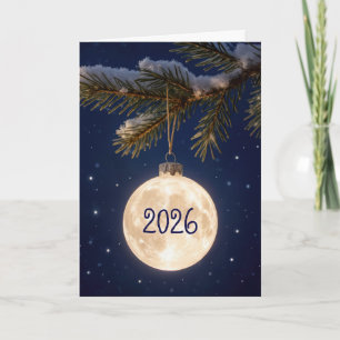 Cartão Enfeites de natal Moon 2025