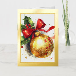 Cartão Enfeites de natal Ouro