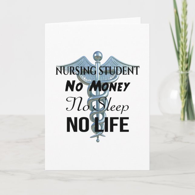 Cartão Enfermando Enfermeira Engraçada Estudante (Frente)
