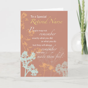 Cartão Enfermeira aposentada, Enfermeiras Dia flores silv