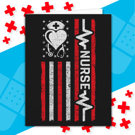 Cartão Enfermeira Apreciação Hero Heart Life Bandeira Ame