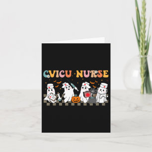 Cartão Enfermeira Cvicu Spooky Ghost Halloween Cute Enfer