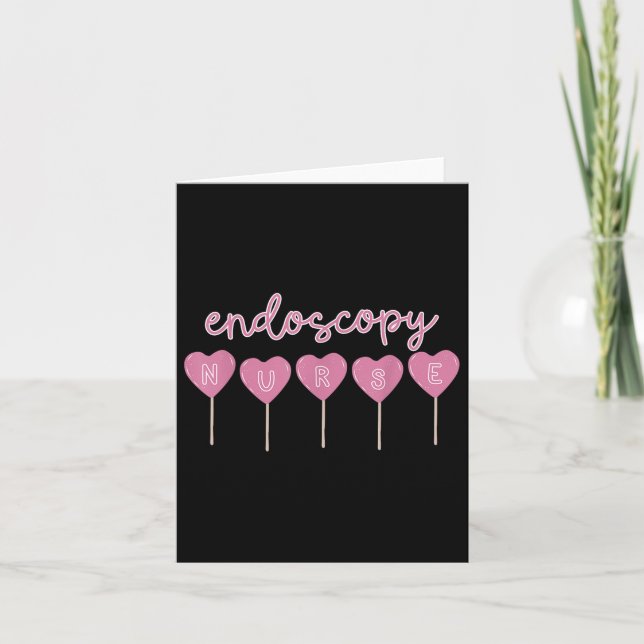 Cartão Enfermeira de Endoscopia Coração de Doce Dia dos N (Frente)