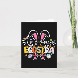 Cartão Enfermeira de Páscoa bonita Eggstra Crews Bunny Me