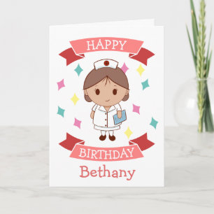 Cartão Enfermeira Feliz Aniversário Personalizado