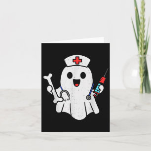 Cartão Enfermeira Ghost Humerus Scrub Top Halloween Saúde