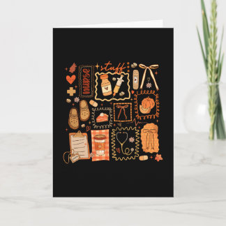 Cartão Enfermeira Grata Outono Estetoscópio Coquete Laço 