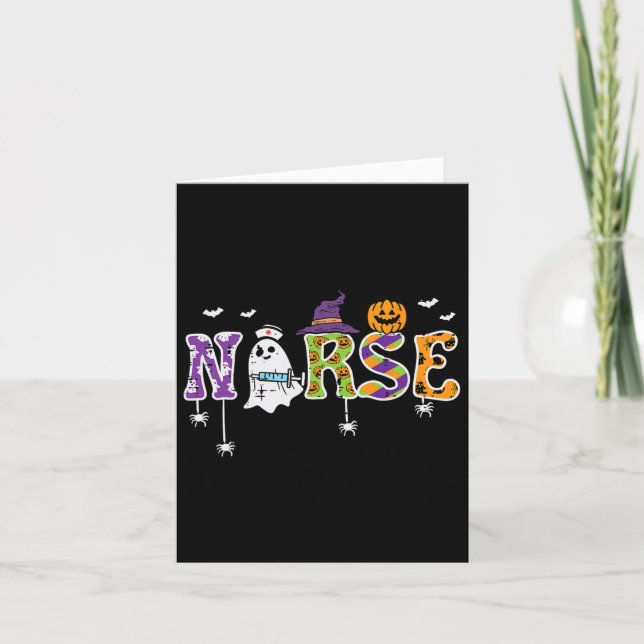 Cartão Enfermeira Halloween Enfermeira Enfermeira Sobreme (Frente)