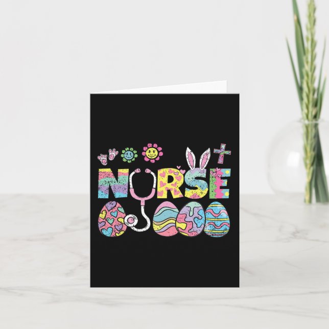 Cartão Enfermeira Páscoa De Ovos Enfermando Primavera Rn  (Frente)