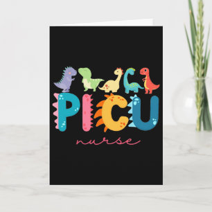 Cartão Enfermeira Pediátrica Picu Dinossauros Equipe Picu