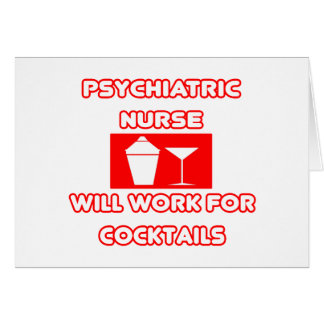 Cartão Enfermeira Psiquiátrica Trabalhará Para Cocktails
