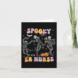 Cartão Enfermeira Spooky Ghost Halloween Cute Groovy Enfe