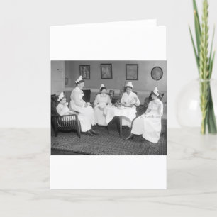 Cartão Enfermeiras em Tea, início dos anos 1900