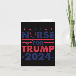 Cartão Enfermeiros Para Trump 2024 America Stars Flag Str