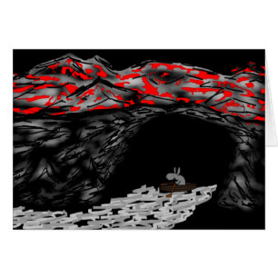 Cartão enfileiramento do asno na caverna