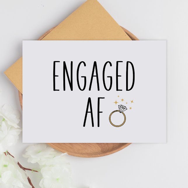 Cartão Engaged AF | Funny Minimalist Engagement Card (Criador carregado)