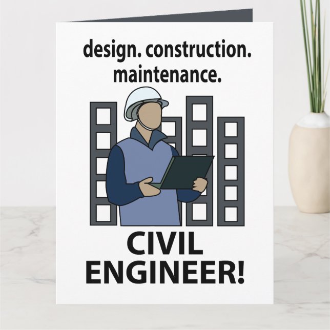 Cartão Engenheiro Civil de Design Engenheiro (Frente)