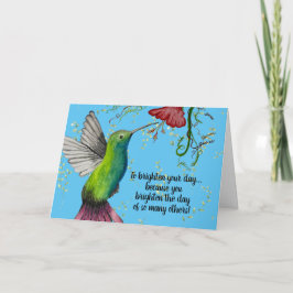 Cartão Engenheiro de Hummingbird Watercolor