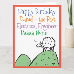 Cartão Engenheiro Elétrico de Aniversário Feliz Design de