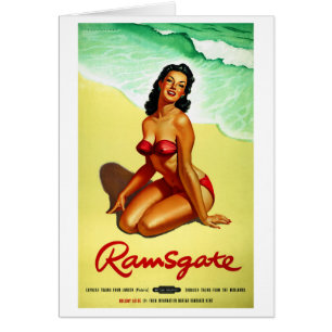 Cartão England Ramsgate Restaurou Poster de Viagens vinta