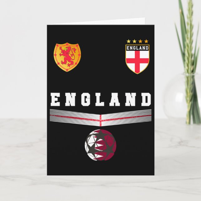 Cartão England Soccer Fans Jersey English Flag Footll Lov (Frente)