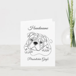 Cartão Englische Bulldogge Personalisierte One-Line Art