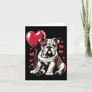 Cartão English Bulldog Dia dos Namorados Dono de Cachorro