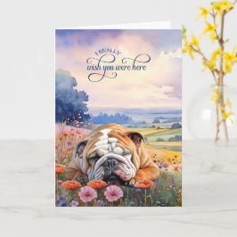 Cartão English Bulldog Wildflowers Miss You