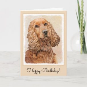 Cartão English Cocker Spaniel Painting - Original Dog Art