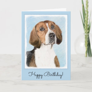 Cartão English Foxhound Painting - Cute Original Dog Art