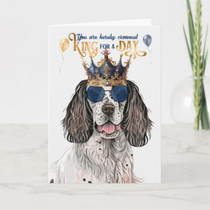 Cartão English Setter King para um dia feliz aniversário