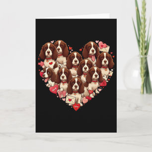 Cartão English Springer Spaniel Coração Dia dos Namorados