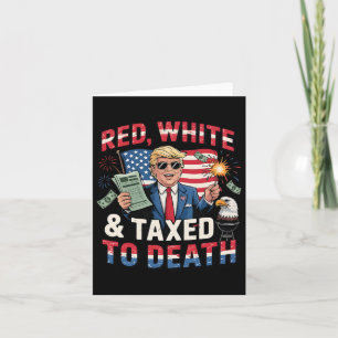 Cartão Engraçada Camisa Vermelha Branco E Tributada À For