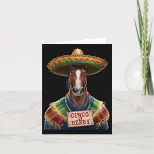 Cartão Engraçada Corrida de Cavalo Cinco De Der1